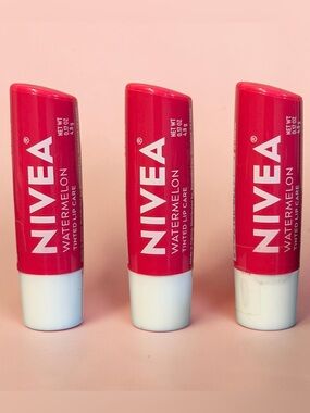 NIVEA Watermelon Tinted Lip Balm Set of 3